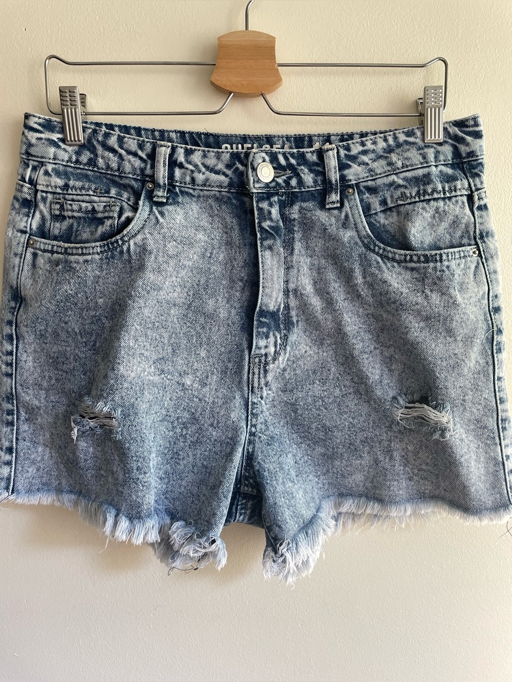 SWS Chelsea Ultra High Rise Acid Wash Distressed Denim Shorts Size 11  Cotton
